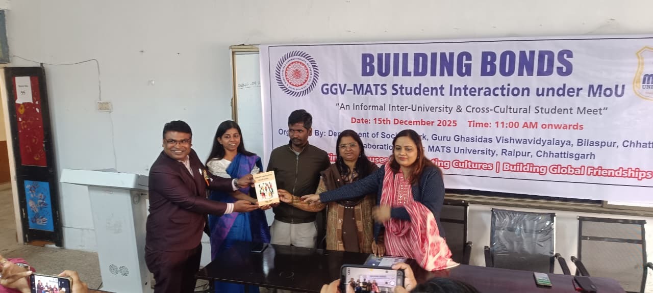 The Inter-University Student meet under the MoU between MATS University and Guru Ghasidas University to Launch Research Projects in Chhattisgarh soon.